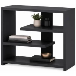Mensola Nero Antracite 3 Ripiani set da 3 60x15x2h cm, Sfumatura Colore Struttura Antracite - Meina