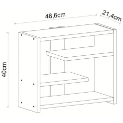 Mensola Nero Antracite 3 Ripiani set da 3 60x15x2h cm, Sfumatura Colore Struttura Antracite - Meina