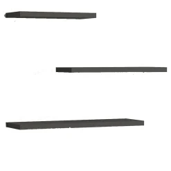 Mensola Nero Antracite 3 Ripiani set da 3 Mensole 30x2x14h cm, Sfumatura Colore Struttura Antracite - Roscigno