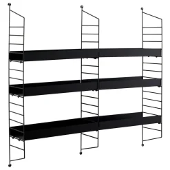 Mensola Nero 3 Ripiani 98x21x100h cm, - Scurelle