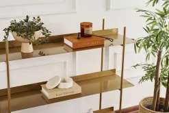 Mensola oro 3 Ripiani 120x34x106h cm, - Quirino