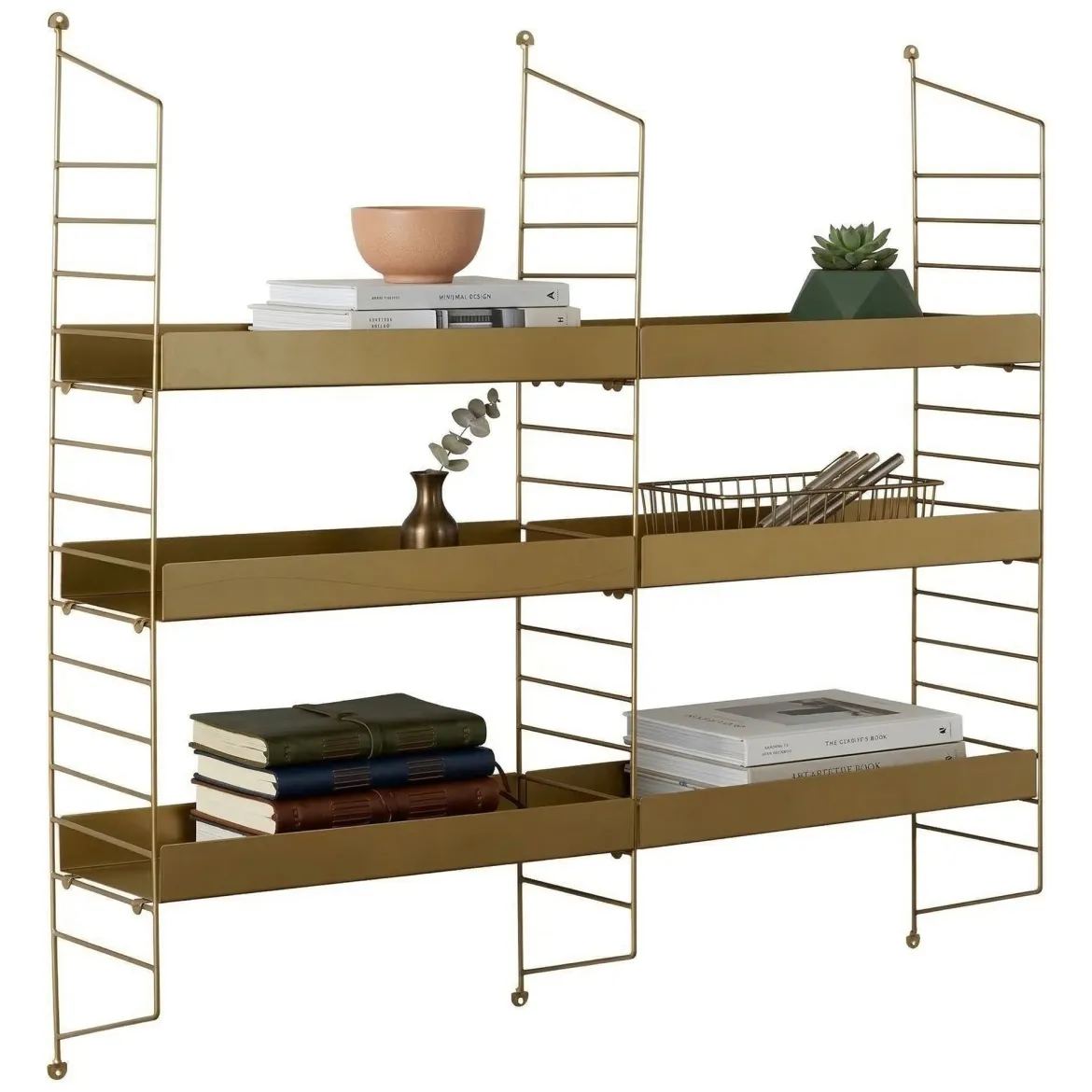 Mensola oro 3 Ripiani 98x21x100h cm, - Scurelle