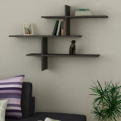 Mensola parete design 22x123cm antracite - Antani