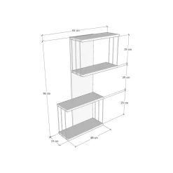 Mensola parete 19x65cm antracite e rovere - Gerolama