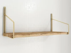 Mensola parete 16x45cm oro e marrone - Sepat