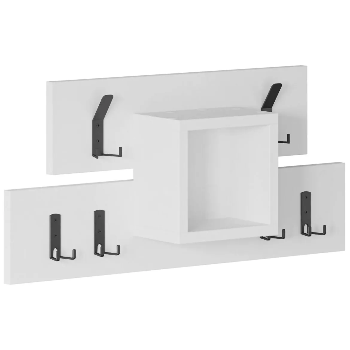 Mensola porta abiti 68x32h cm 6 posti marrone e beige - Jimena