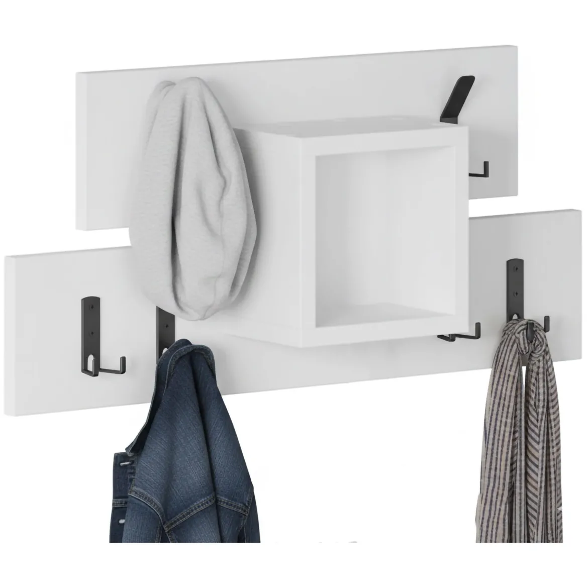 Mensola porta abiti 68x32h cm 6 posti marrone e beige - Jimena