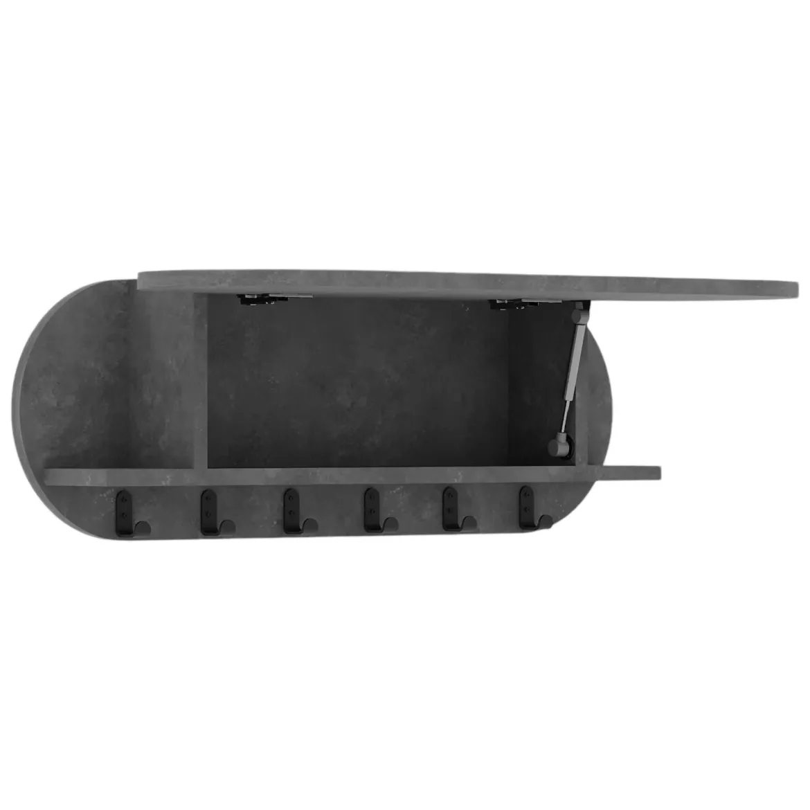 Mensola porta abiti 84x28h cm 6 posti grigio - Terry