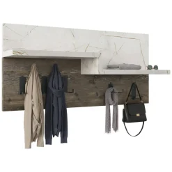 Mobile appendiabiti 65x31h cm 5 posti marrone e marmo - Kilo