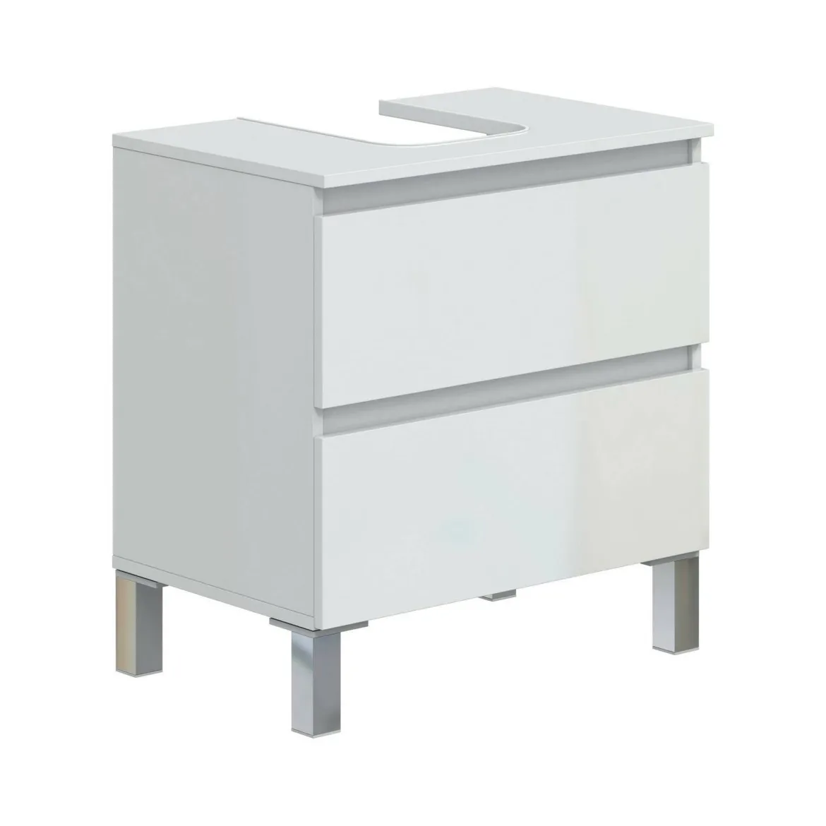 Mobile bagno 2 cassetti 70x45x50h cm bianco lucido - Tico