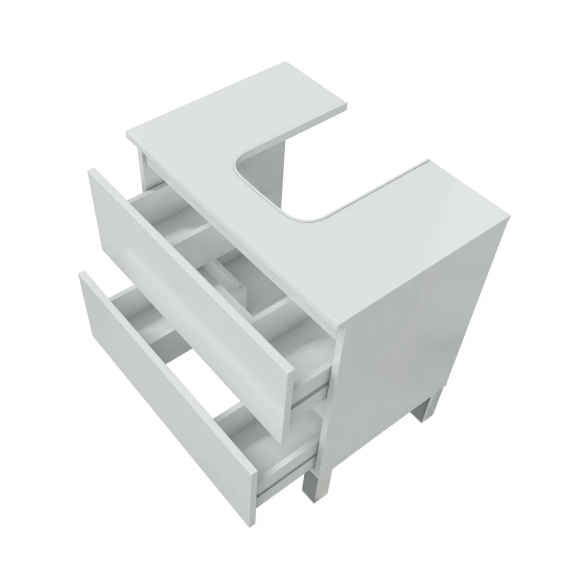 Mobile bagno 2 cassetti 70x45x50h cm bianco lucido - Tico