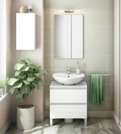 Mobile bagno 2 cassetti 70x45x50h cm bianco lucido - Tico