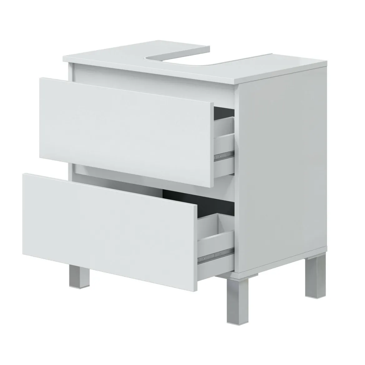Mobile bagno 2 cassetti 70x45x50h cm bianco lucido - Tico