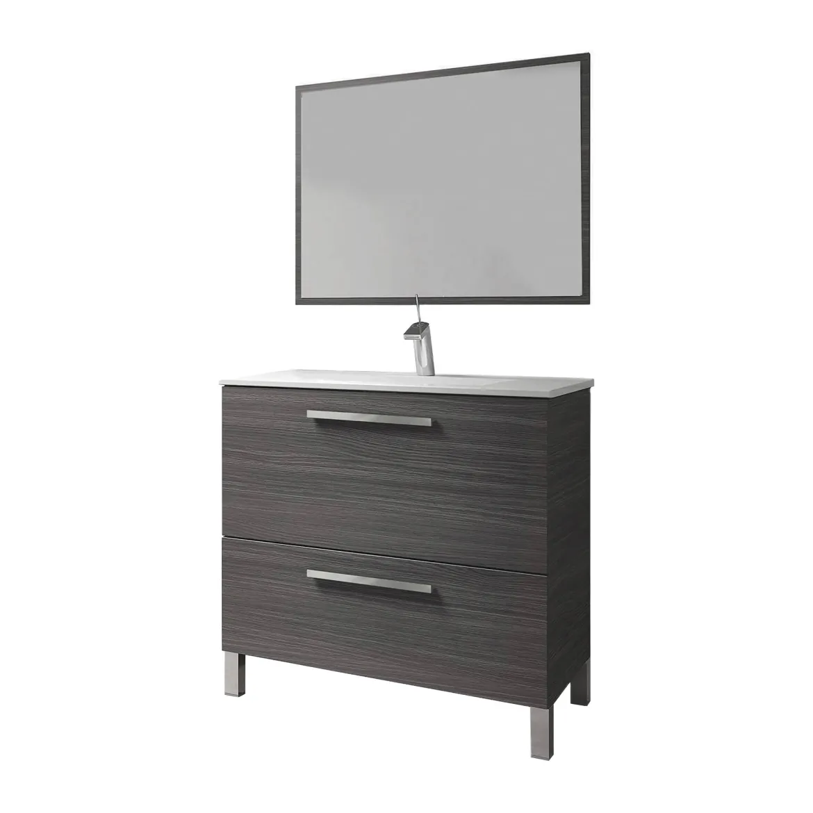 Mobile bagno 2 cassetti 80x80x45h cm grigio cenere - Abel