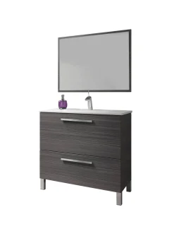 Mobile bagno 2 cassetti 80x80x45h cm grigio cenere - Abel