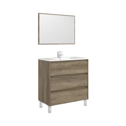 Mobile bagno 3 cassetti 80x86x45h cm quercia - Albachiara