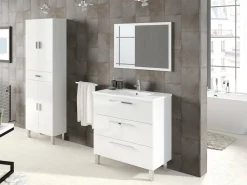 Mobile bagno moderno 3 cassetti 80x86x45h cm bianco lucido - Elleboro