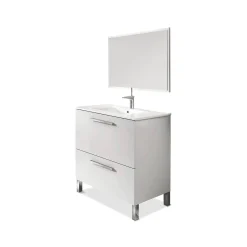 Mobile bagno resistente 2 cassetti 80x80x45h cm bianco lucido - Abel