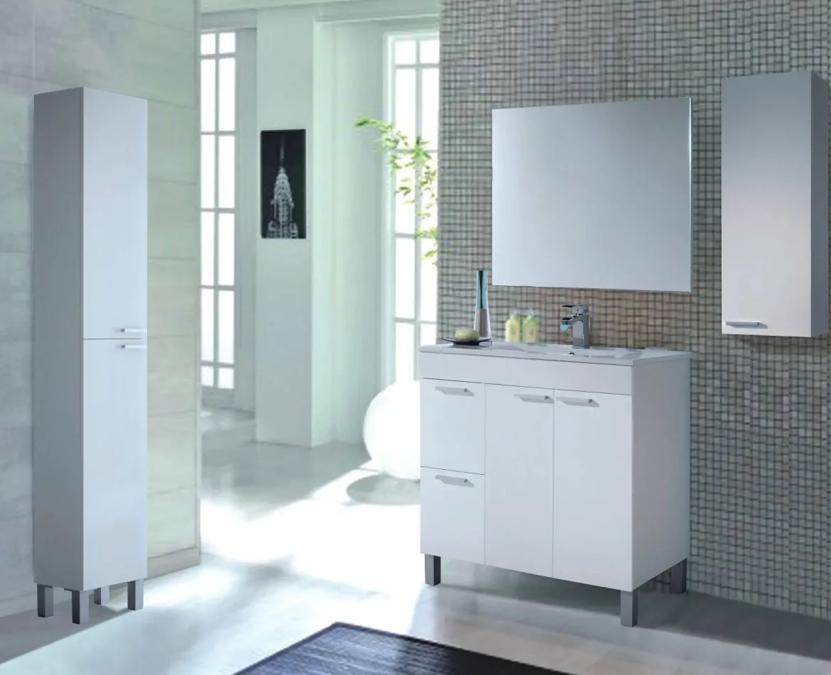 Mobile colonna bagno classico 2 ante 30x182h cm bianco lucido - Ark