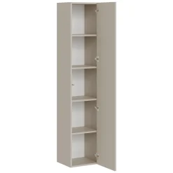 Mobile Colonna Beige 4 Ripiani Un'anta 35x32x168h cm, Supporta Fino a 3 kg per Ripiano - Chiari