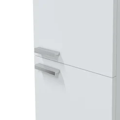 Mobile Colonna Bianco Lucido Grigio 3 Ripiani 2 Ante 30x25x182h cm, Reversibile - Nin