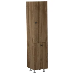 Mobile Colonna Marrone Noce 2 Ripiani 2 Ante 35x32x155h cm, Portabiancheria - Cropani