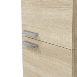 Mobile Colonna Marrone Rovere Grigio 3 Ripiani 2 Ante 30x25x182h cm, Reversibile - Nin
