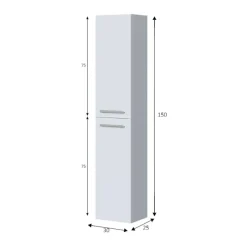 Mobile colonna sospesa 2 ante 30x150h cm cemento - Notte
