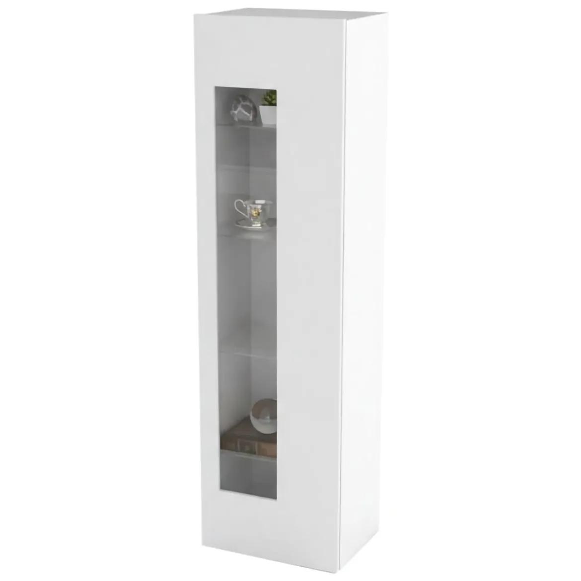 Mobile colonna vetrina 45x34x162h cm bianco lucido - Adatka