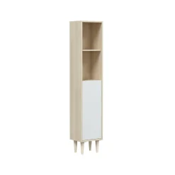 Mobile colonna 30x150h cm rovere e bianco lucido - Lazzarina
