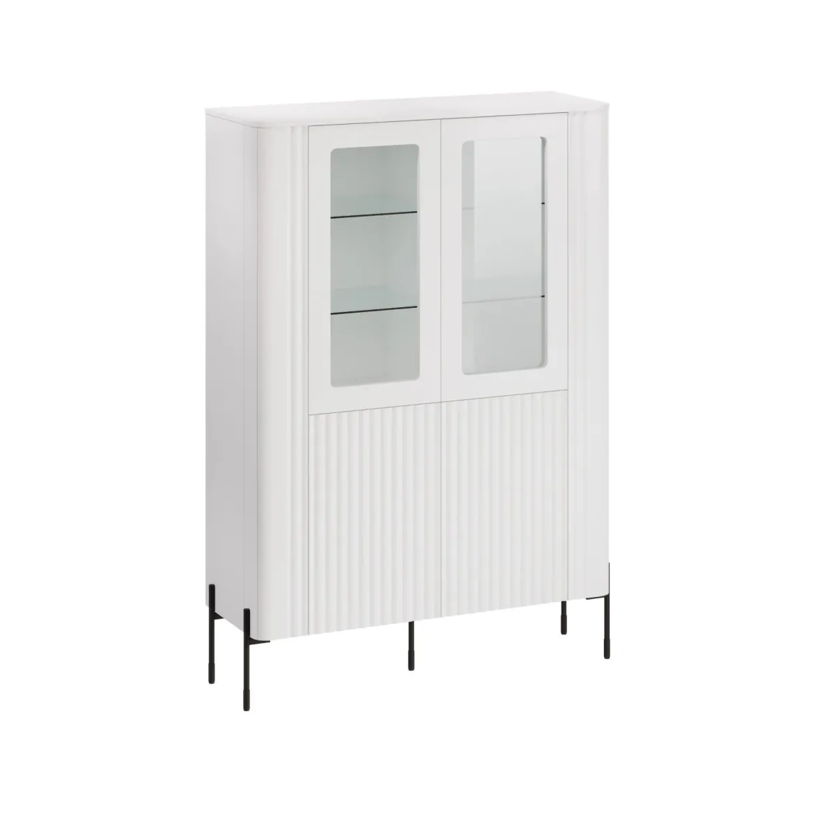 Mobile con vetrina 2 ante 78x32x199h cm bianco - Lazio