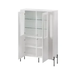 Mobile con vetrina 2 ante 78x32x199h cm bianco - Lazio
