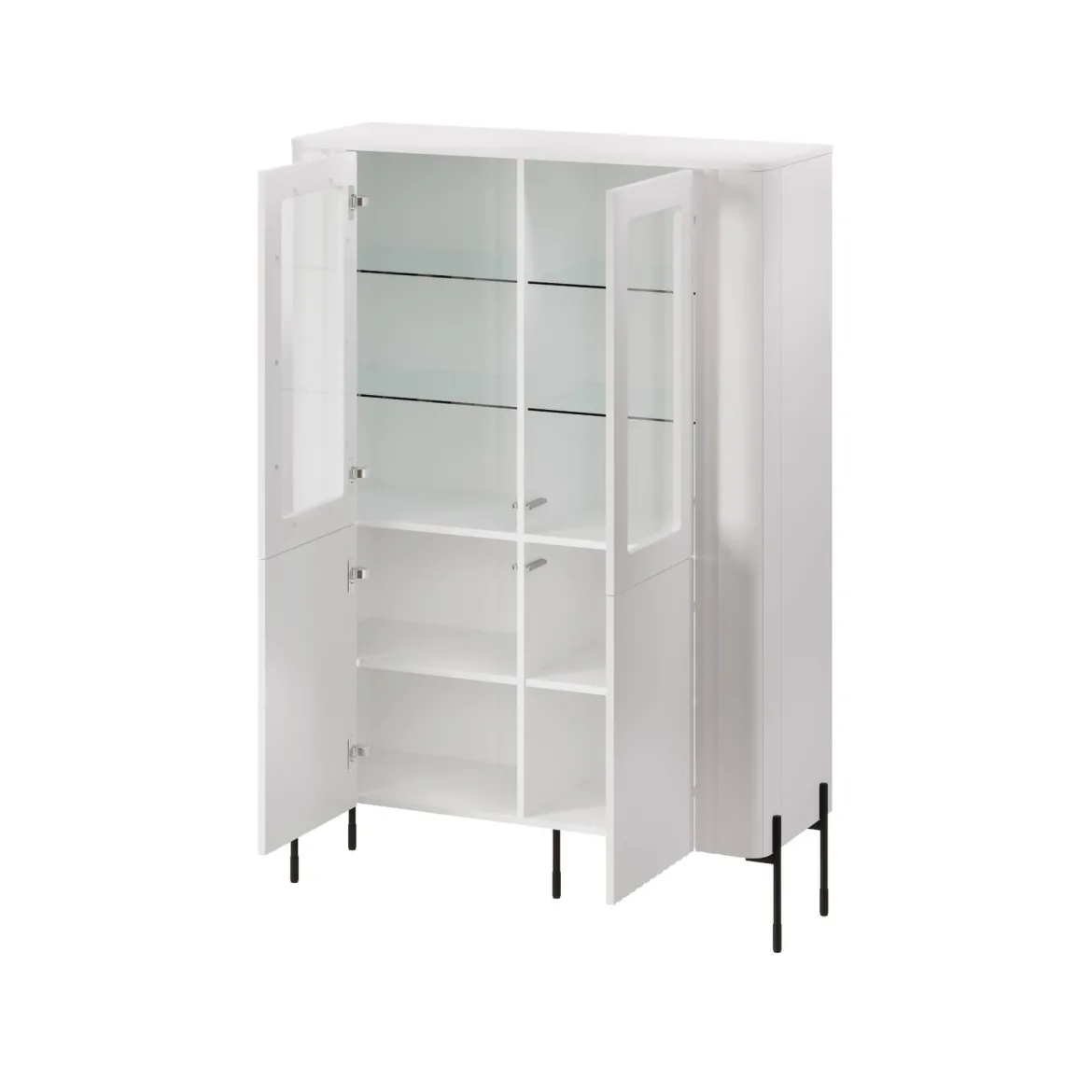 Mobile con vetrina 2 ante 78x32x199h cm bianco - Lazio