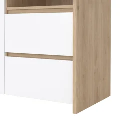 Mobile con vetrina 3 ante 100x48x170h cm rovere e bianco lucido - Reykjavik
