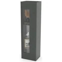 Mobile con vetrina elegante 45x34x162h cm antracite lucido - Adatka