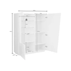Mobile con vetrina moderno soggiorno 2 ante 120x43x146h cm ardesia - Ask
