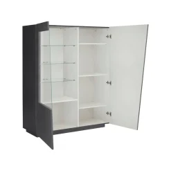 Mobile con vetrina moderno soggiorno 2 ante 120x43x146h cm ardesia - Ask
