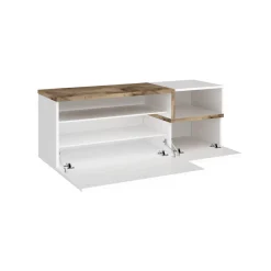 Mobile da ingresso 2 ante bianco lucido e acero 120x54h cm - Aska
