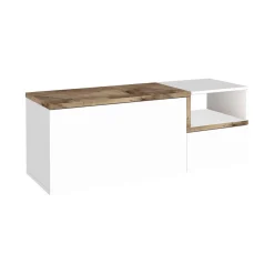Mobile da ingresso 2 ante bianco lucido e acero 120x54h cm - Aska