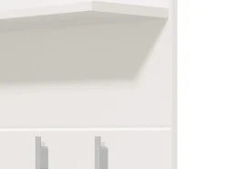 Mobile da Ingresso Bianco Bianco un Ripiano Appendiabiti 76x19.5x114h cm, Installazione Sospeso - Valdemone