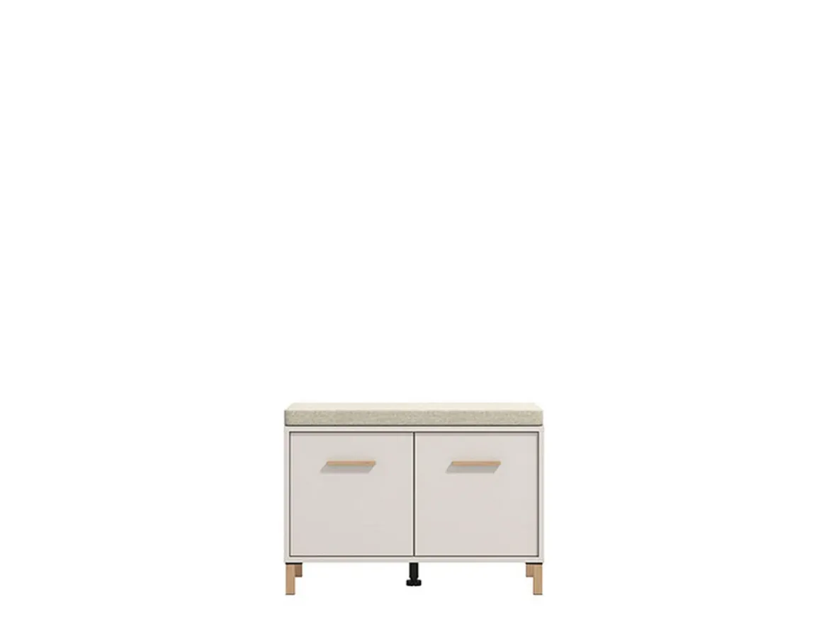 Mobile da Ingresso Bianco Crema Marrone Noce 15 Paia Cassetti 123x30x186h cm, 4 Ripiani Made in Italy - Faicchio
