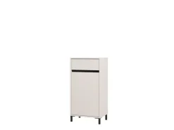 Mobile da Ingresso Bianco Crema Nero un Cassetto 2 Ripiani 77x35x98h cm, 2 Ante - Torrice