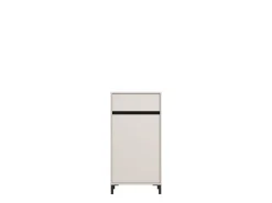 Mobile da Ingresso Bianco Crema Nero un Cassetto 2 Ripiani 77x35x98h cm, 2 Ante - Torrice