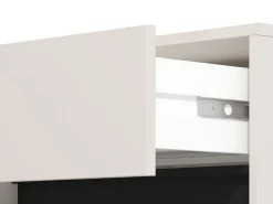 Mobile da Ingresso Bianco Crema Nero un Cassetto 2 Ripiani 77x35x98h cm, 2 Ante - Torrice
