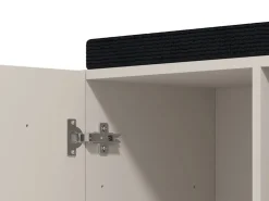 Mobile da Ingresso Bianco Crema Nero un Ripiano 2 Ante 77x35x40.5h cm, 2 Vani - Druento
