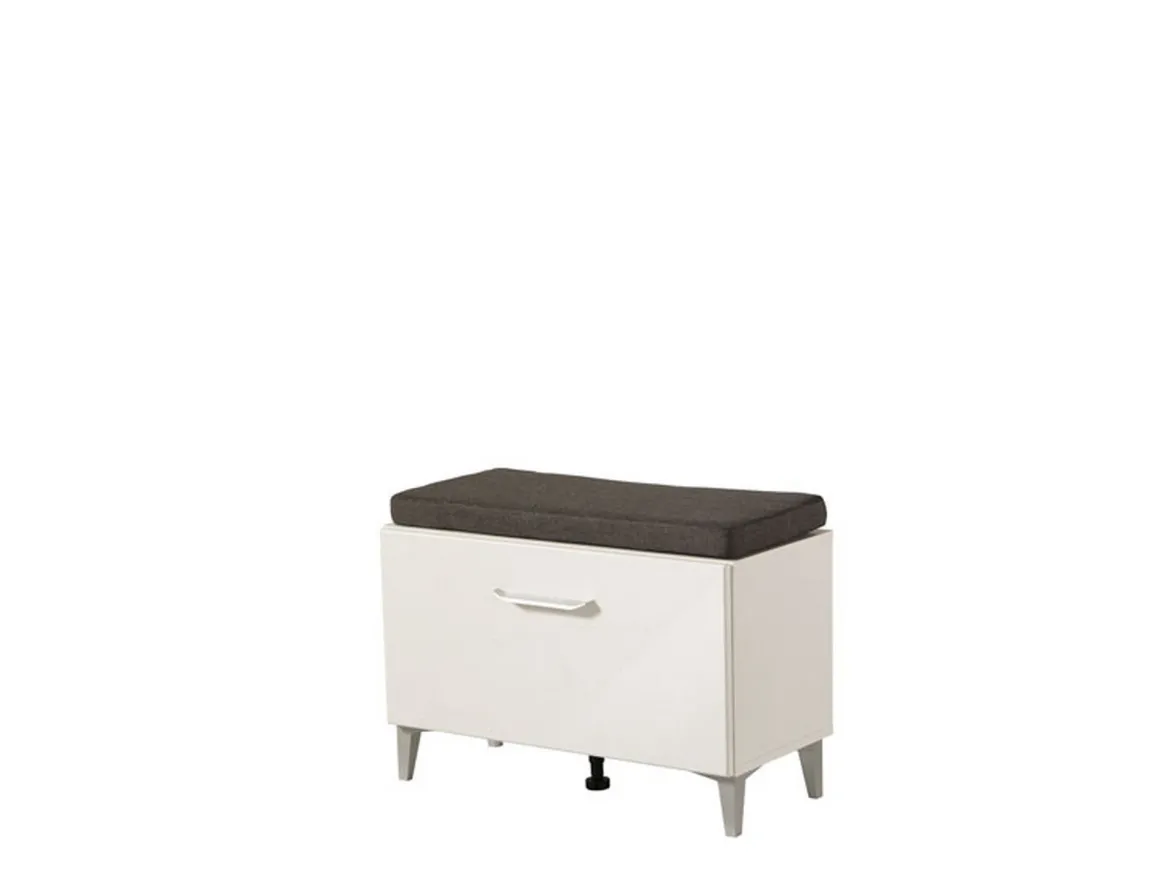 Mobile da Ingresso Bianco Grigio un Ripiano 2 Ante 79x35x45h cm, 2 Vani - Cannole