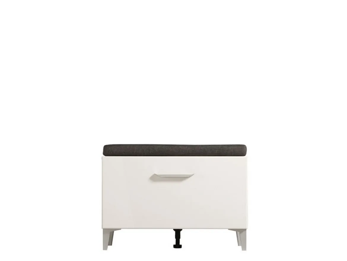 Mobile da Ingresso Bianco Grigio un Ripiano 2 Ante 79x35x45h cm, 2 Vani - Cannole
