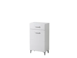Mobile da Ingresso Bianco 2 Ripiani un Cassetto 58x35x104.5h cm, Un'anta - Ossona