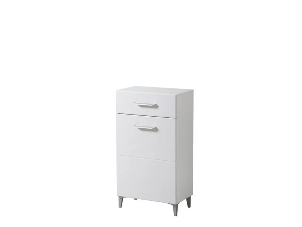 Mobile da Ingresso Bianco 2 Ripiani un Cassetto 58x35x104.5h cm, Un'anta - Ossona