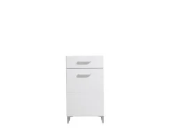 Mobile da Ingresso Bianco 2 Ripiani un Cassetto 58x35x104.5h cm, Un'anta - Ossona
